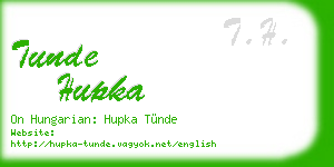 tunde hupka business card